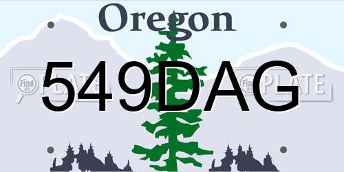549DAG Oregon License Plate