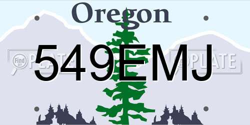 549EMJ Oregon License Plate