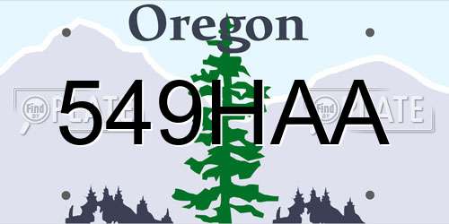 549HAA Oregon License Plate