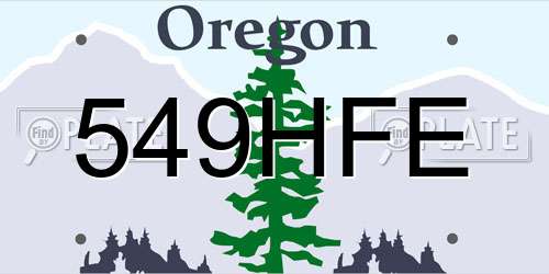549HFE Oregon License Plate