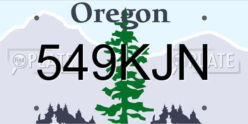 549KJN Oregon License Plate