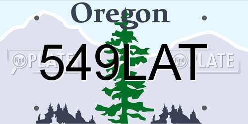 549LAT Oregon License Plate