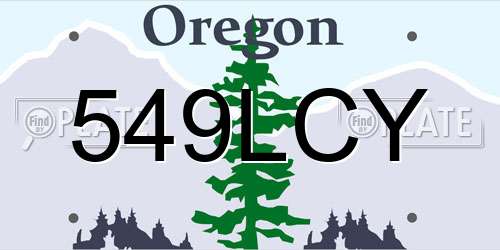549LCY Oregon License Plate