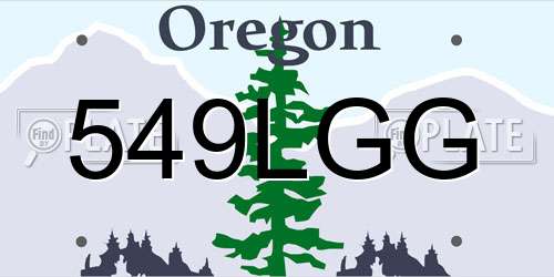 549LGG Oregon License Plate