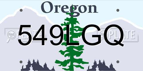 549LGQ Oregon License Plate
