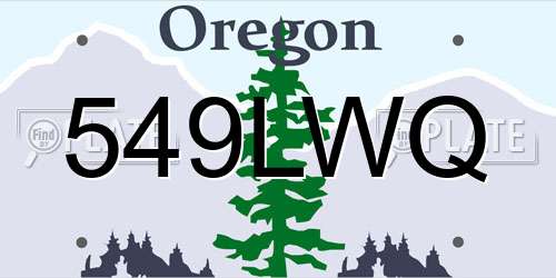 549LWQ Oregon License Plate