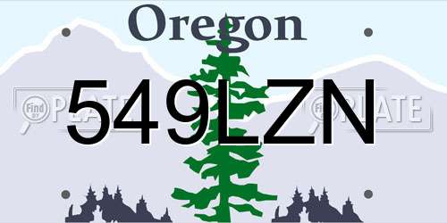 549LZN Oregon License Plate