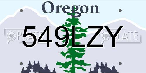 549LZY Oregon License Plate