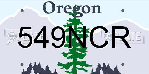 549NCR Oregon License Plate