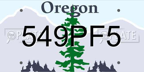 549PF5 Oregon License Plate
