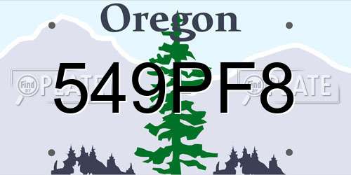 549PF8 Oregon License Plate