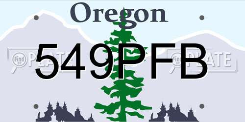 549PFB Oregon License Plate