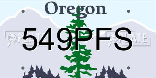 549PFS Oregon License Plate