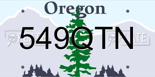 549QTN Oregon License Plate