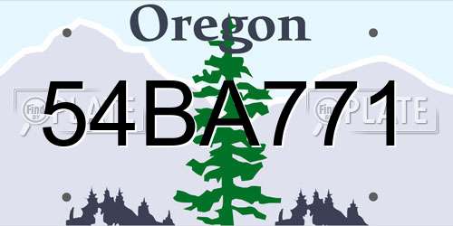 54BA771 Oregon License Plate