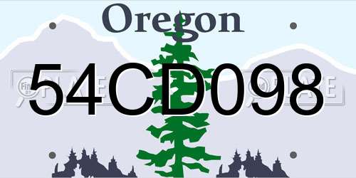 54CD098 Oregon License Plate