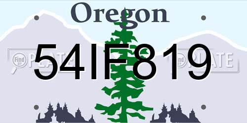 54IF819 Oregon License Plate