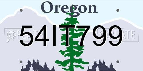 54IT799 Oregon License Plate
