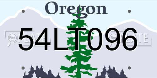 54LT096 Oregon License Plate