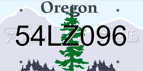 54LZ096 Oregon License Plate