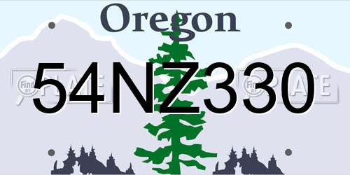 54NZ330 Oregon License Plate