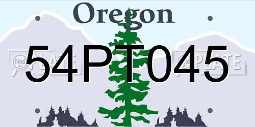 54PT045 Oregon License Plate