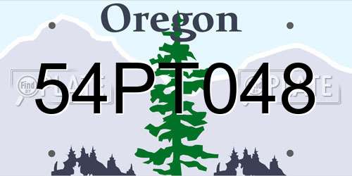 54PT048 Oregon License Plate