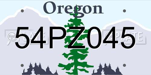 54PZ045 Oregon License Plate