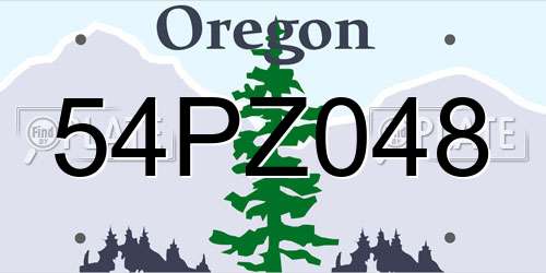 54PZ048 Oregon License Plate