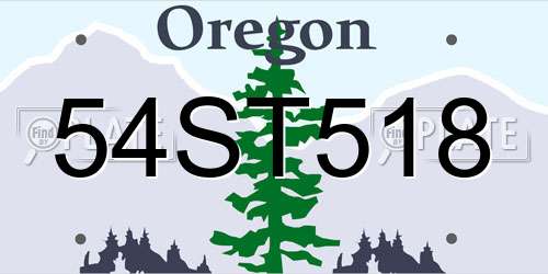 54ST518 Oregon License Plate