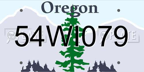 54WI079 Oregon License Plate