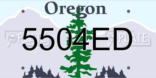 5504ED Oregon License Plate
