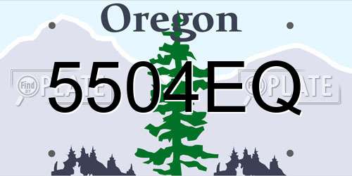 5504EQ Oregon License Plate