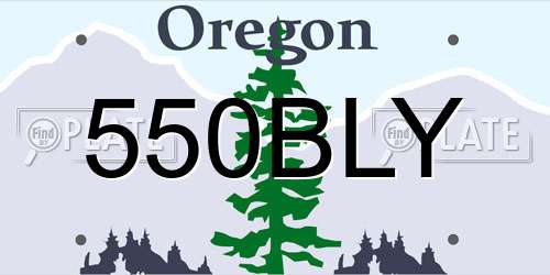 550BLY Oregon License Plate