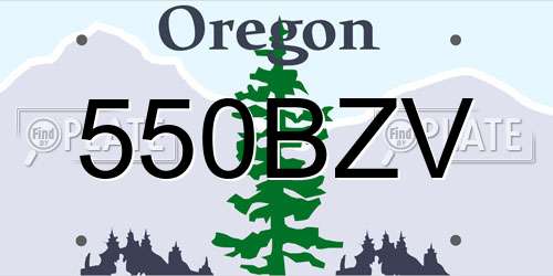 550BZV Oregon License Plate