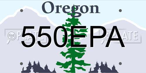 550EPA Oregon License Plate
