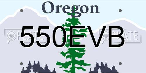 550EVB Oregon License Plate