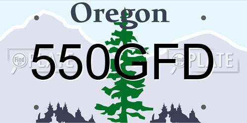 550GFD Oregon License Plate
