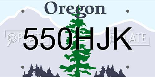 550HJK Oregon License Plate