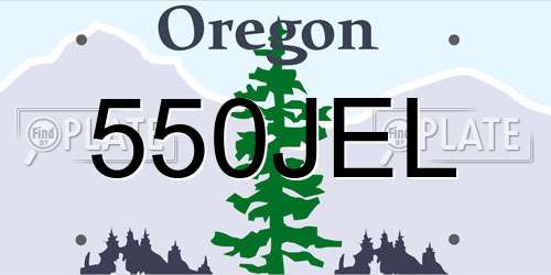 550JEL Oregon License Plate