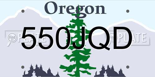 550JQD Oregon License Plate