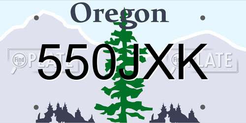 550JXK Oregon License Plate