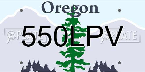 550LPV Oregon License Plate