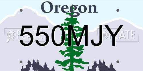 550MJY Oregon License Plate