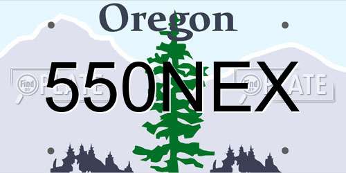 550NEX Oregon License Plate