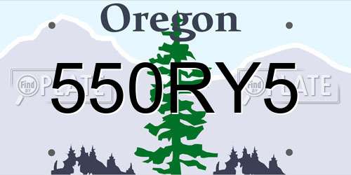 550RY5 Oregon License Plate