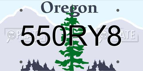 550RY8 Oregon License Plate