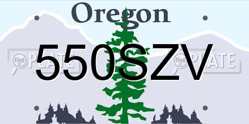 550SZV Oregon License Plate