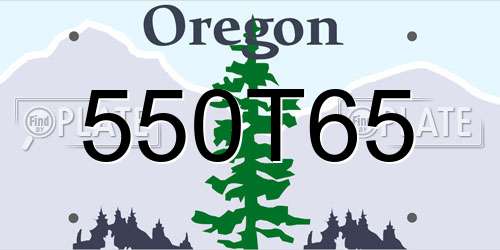 550T65 Oregon License Plate