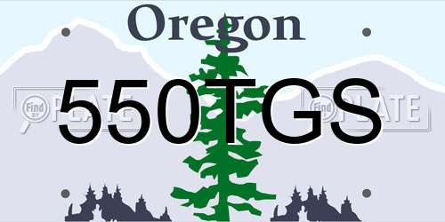 550TGS Oregon License Plate